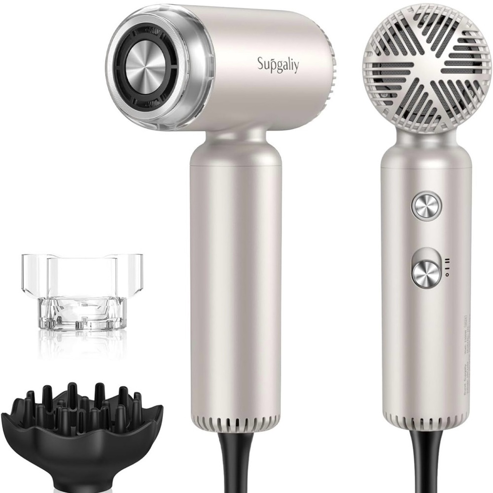Quiet Mini Ionic Blow Dryer with Magnetic Diffuser
